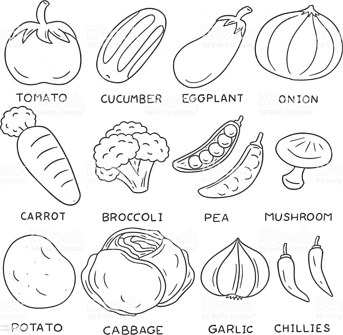 Vegetables Coloring Page