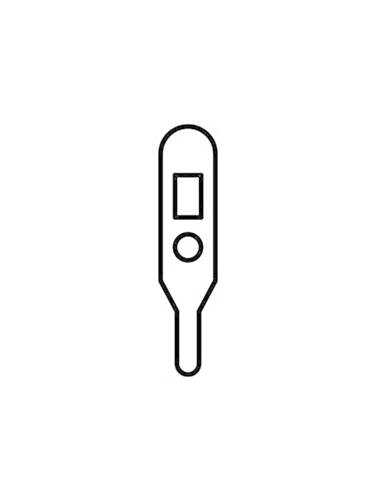 Раскраска Электронный термометр с круглой кнопкой и дисплеем