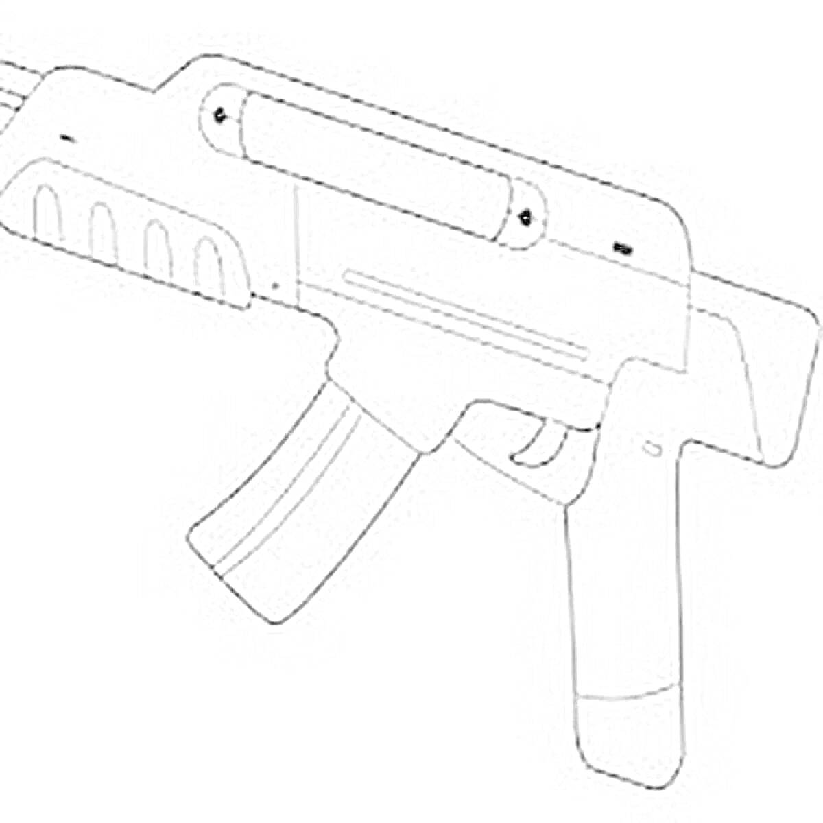На раскраске изображено: Пистолет, Майнкрафт, Оружие, Рукоятка, Магазин