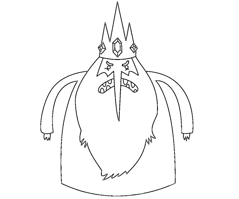 Раскраска Ледяной король с короной и длинной бородой из мультфильма 