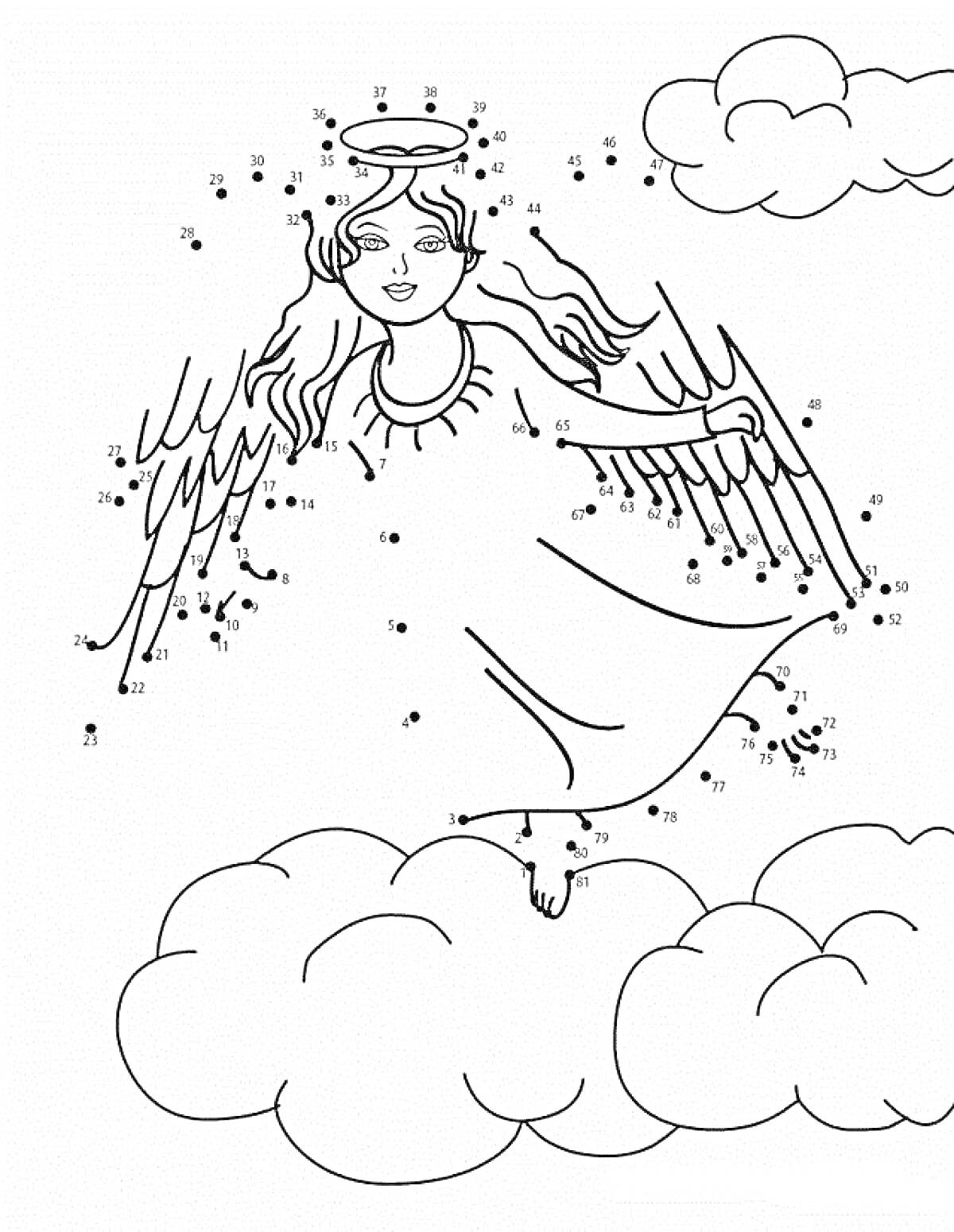 Ангел, парящий над облаками