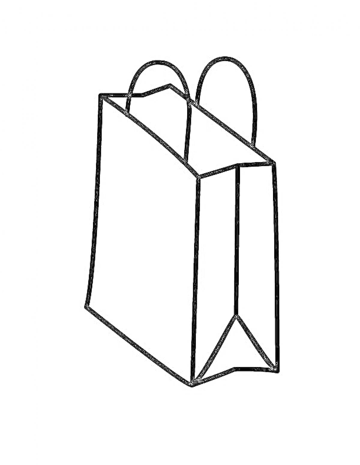 Раскраска Пакет с ручками