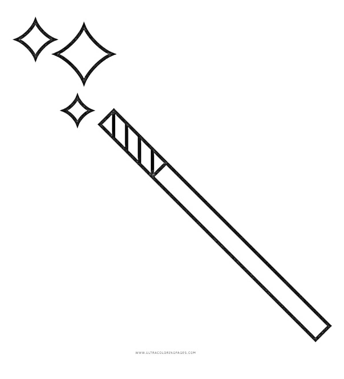 Раскраска волшебная палочка с искрами