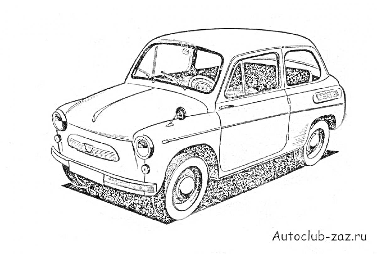 На раскраске изображено: Советские машины, Ретро, Транспорт