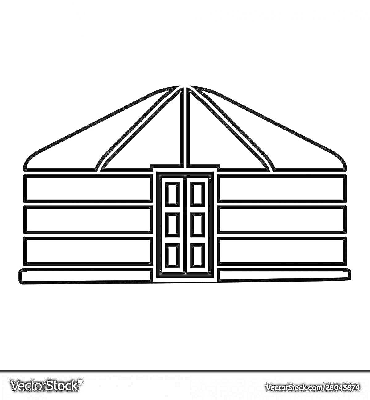 На раскраске изображено: Юрта, Традиционное жилище, Дверь