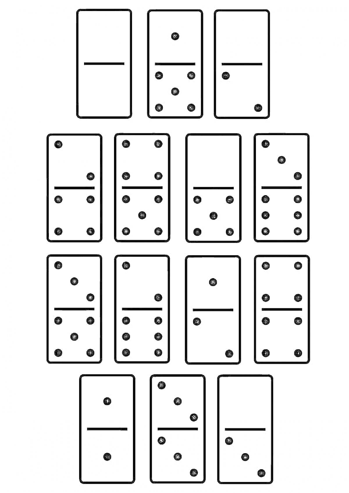 На раскраске изображено: Домино, Один, Точки, Игра