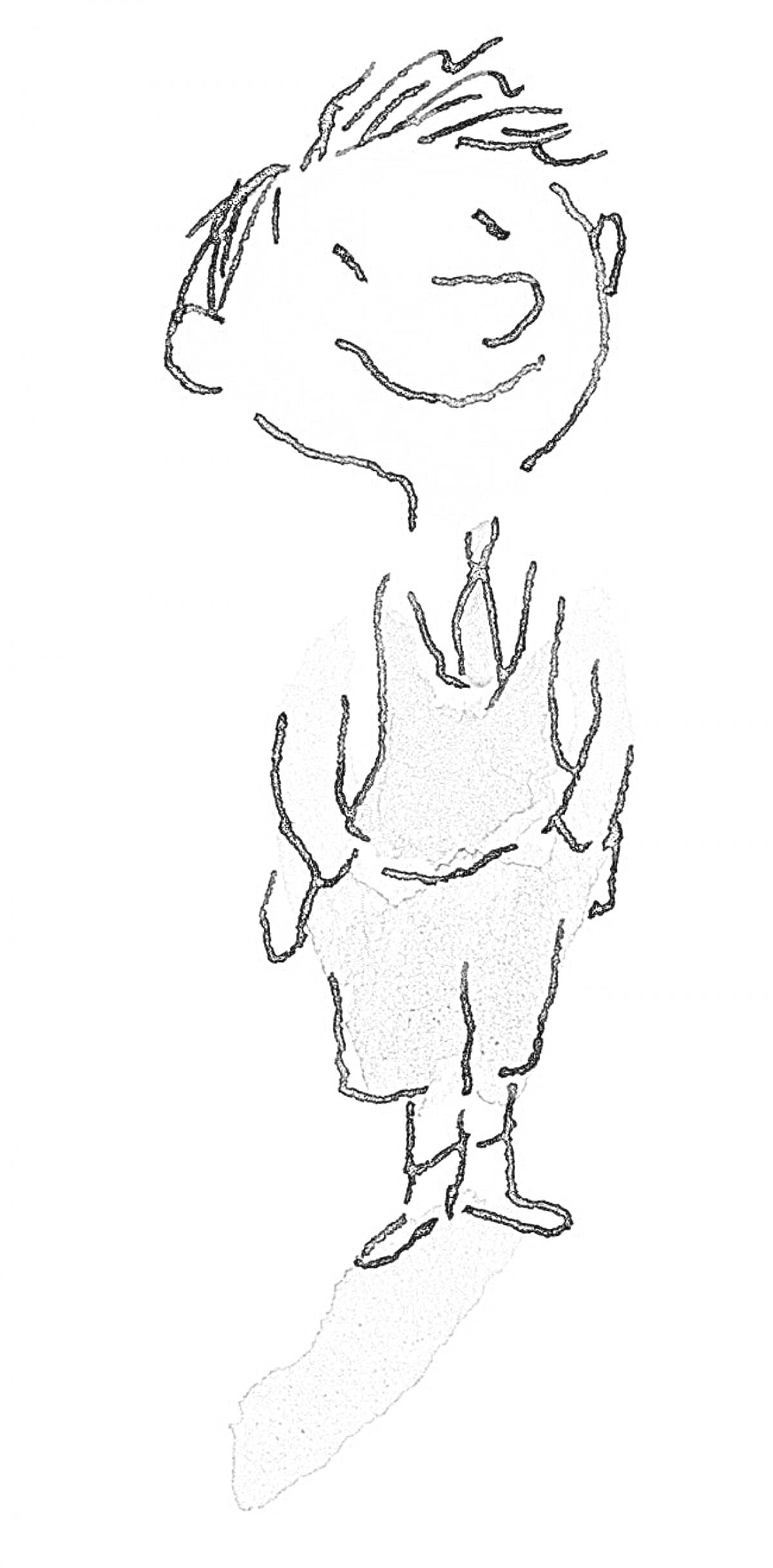 На раскраске изображено: Мальчик, Шорты, Галстук