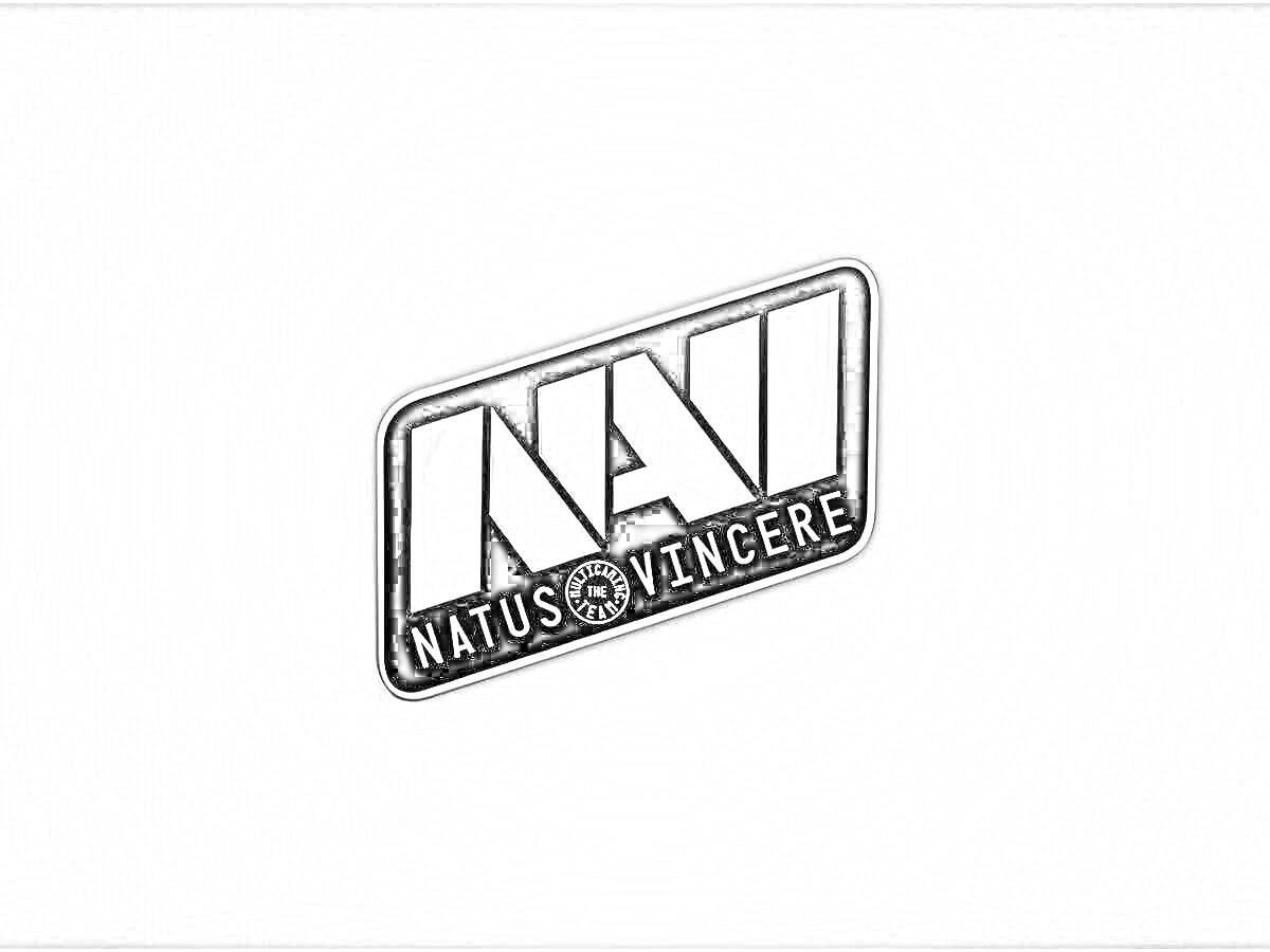 Раскраска Логотип Natus Vincere на сером фоне