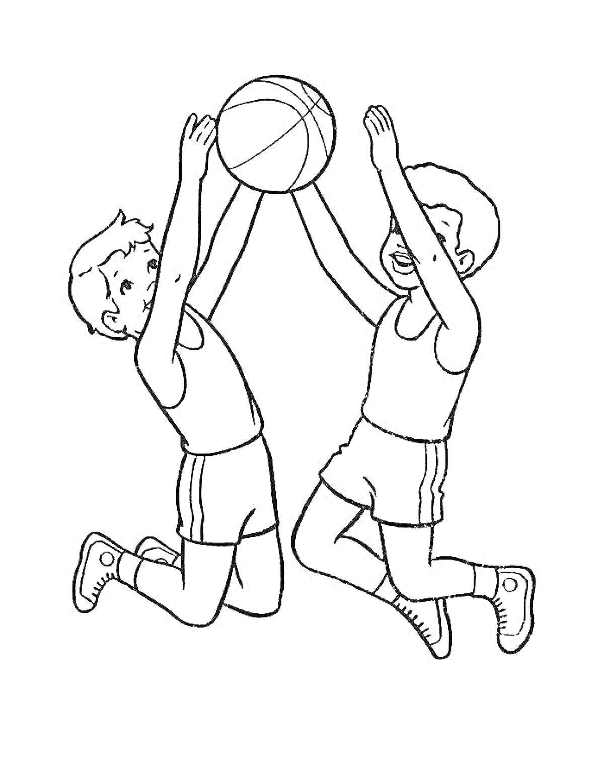 На раскраске изображено: Спорт, Физкультура, Баскетбол, Игра, Спортивная форма