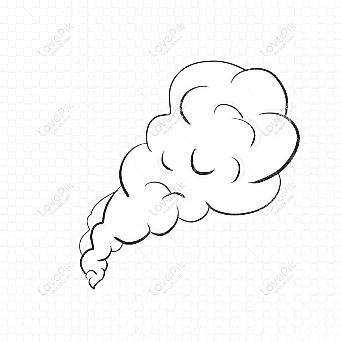 На раскраске изображено: Дым, Прозрачный фон, Облака, Контурные рисунки
