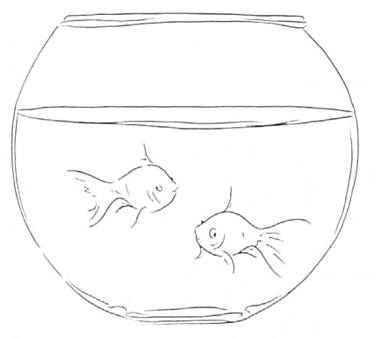 На раскраске изображено: Аквариум, Рыба, Две рыбы, Вода, Плавники, Домашние животные