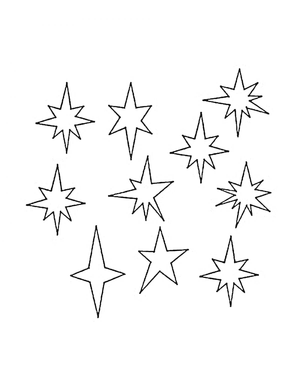 На раскраске изображено: Звезды, Небо, Ночь, Космос, Астронавтика