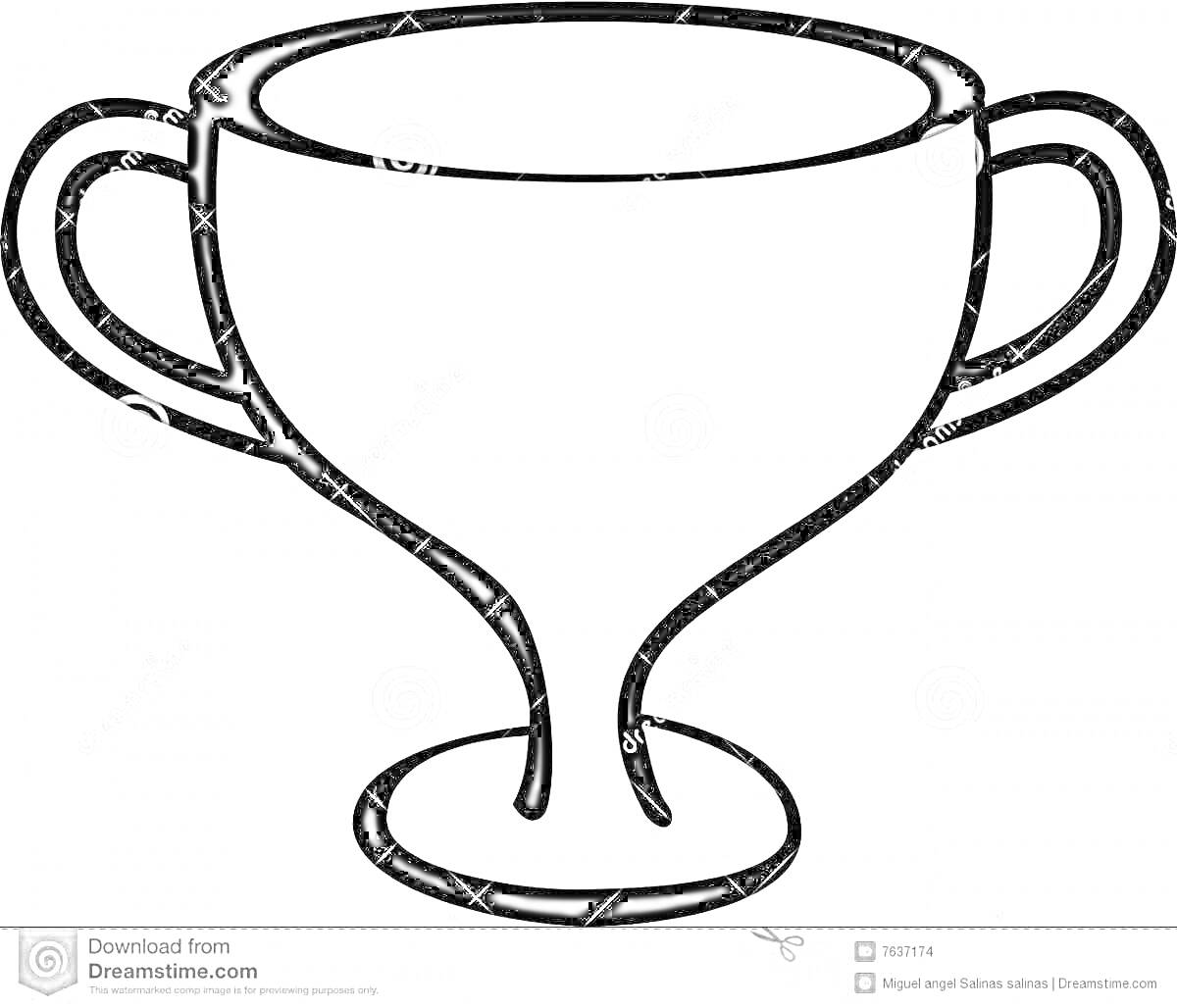 На раскраске изображено: Трофей, Награда, Контурные рисунки, Чаши