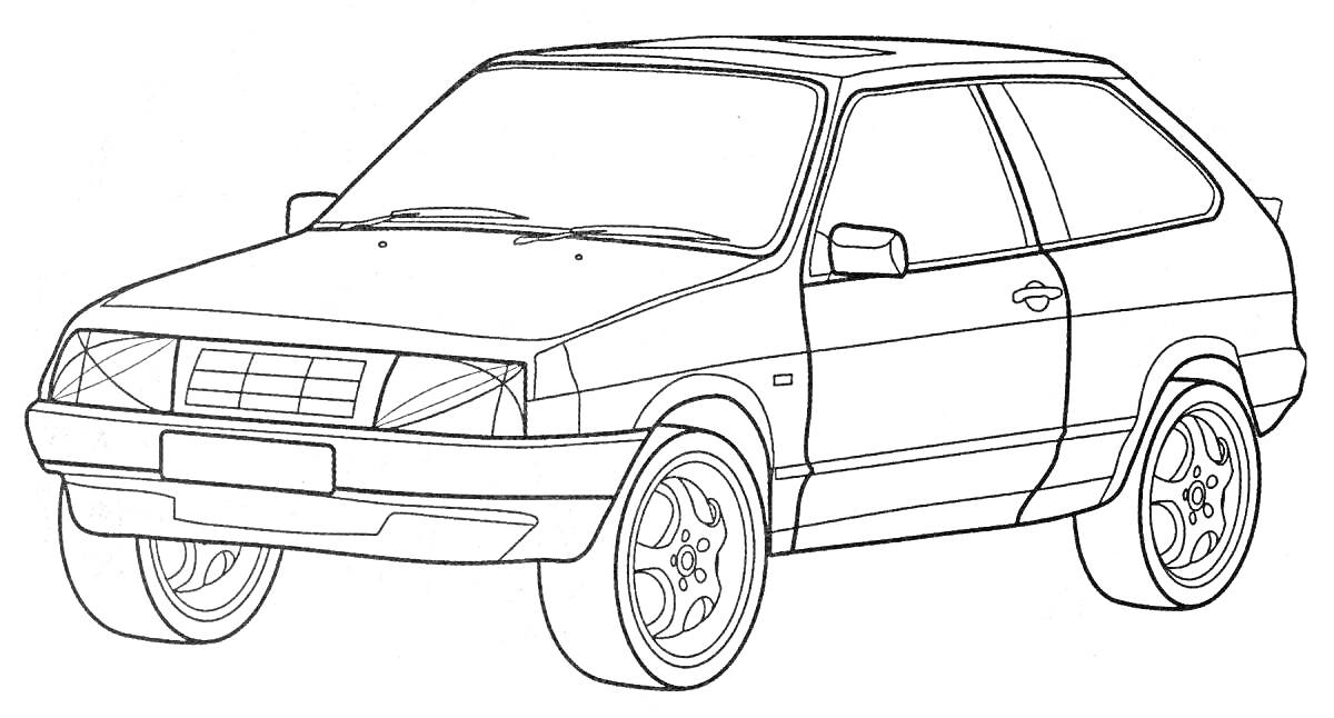 Раскраска Автомобиль ВАЗ-2109