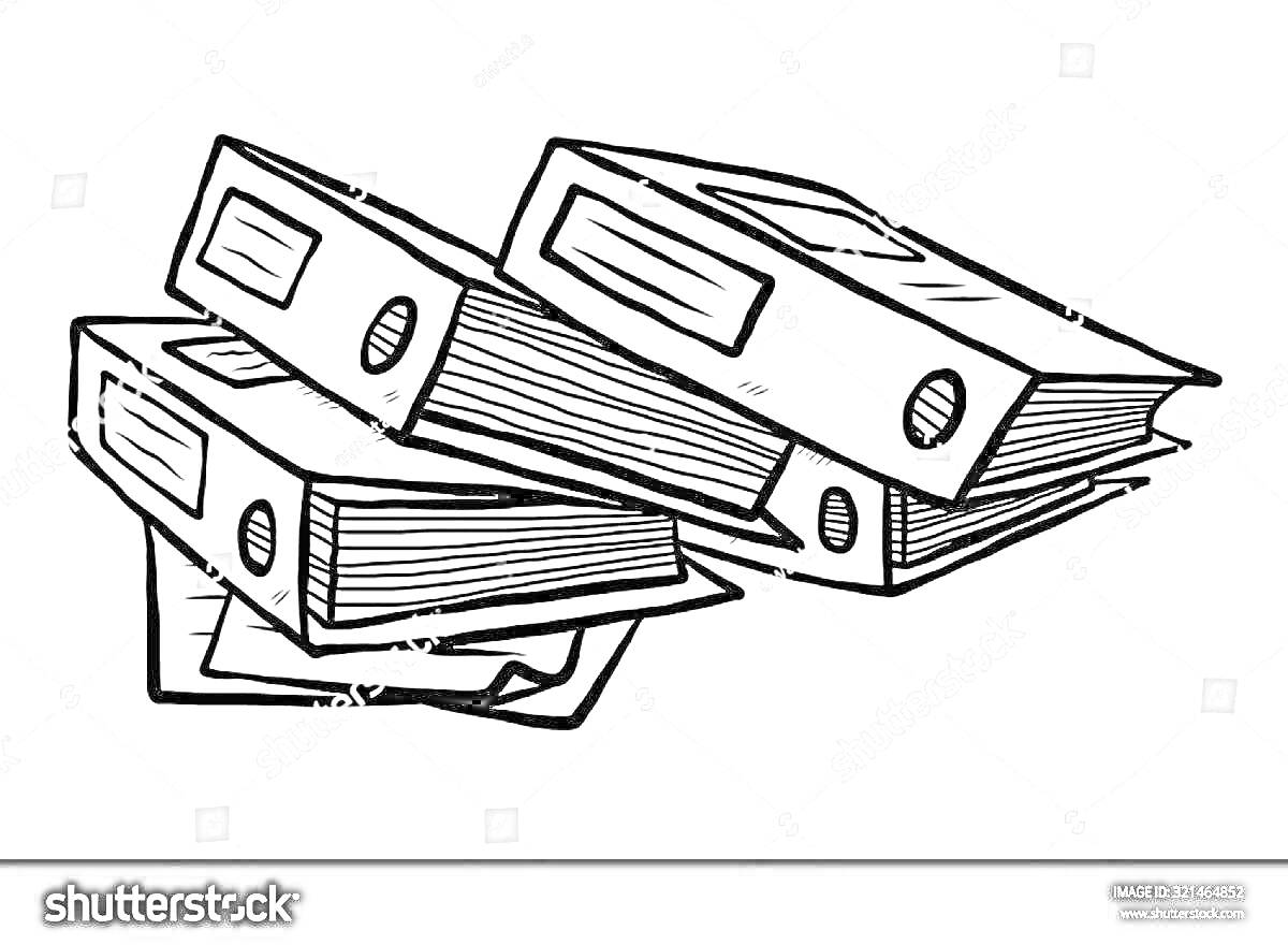 Раскраска папки-скоросшиватели с бумагами на белом фоне