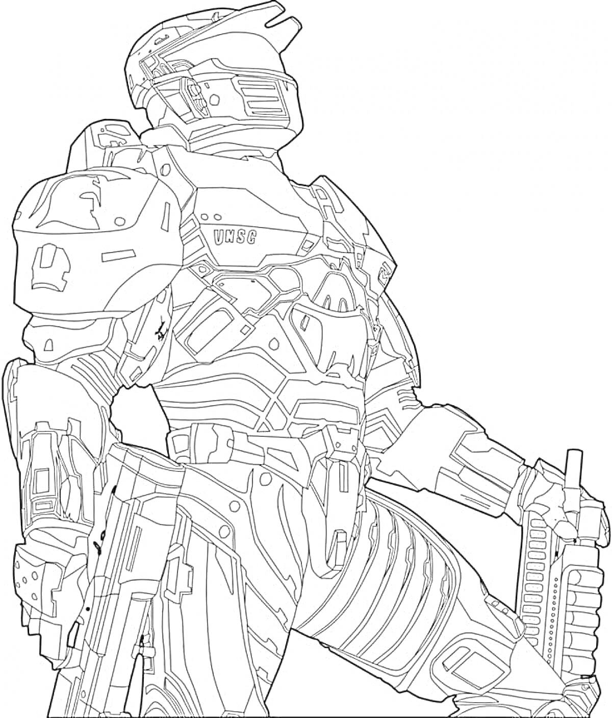Раскраска Солдат в броне с оружием из PUBG