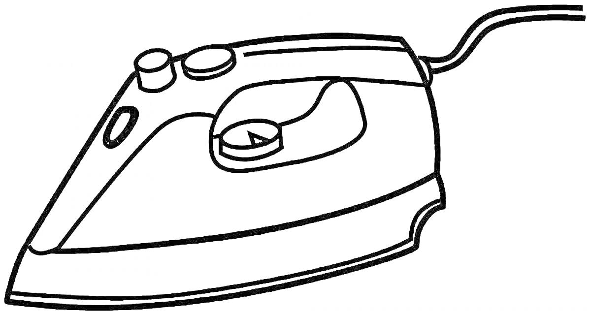Раскраска Утюг с кнопками и шнуром
