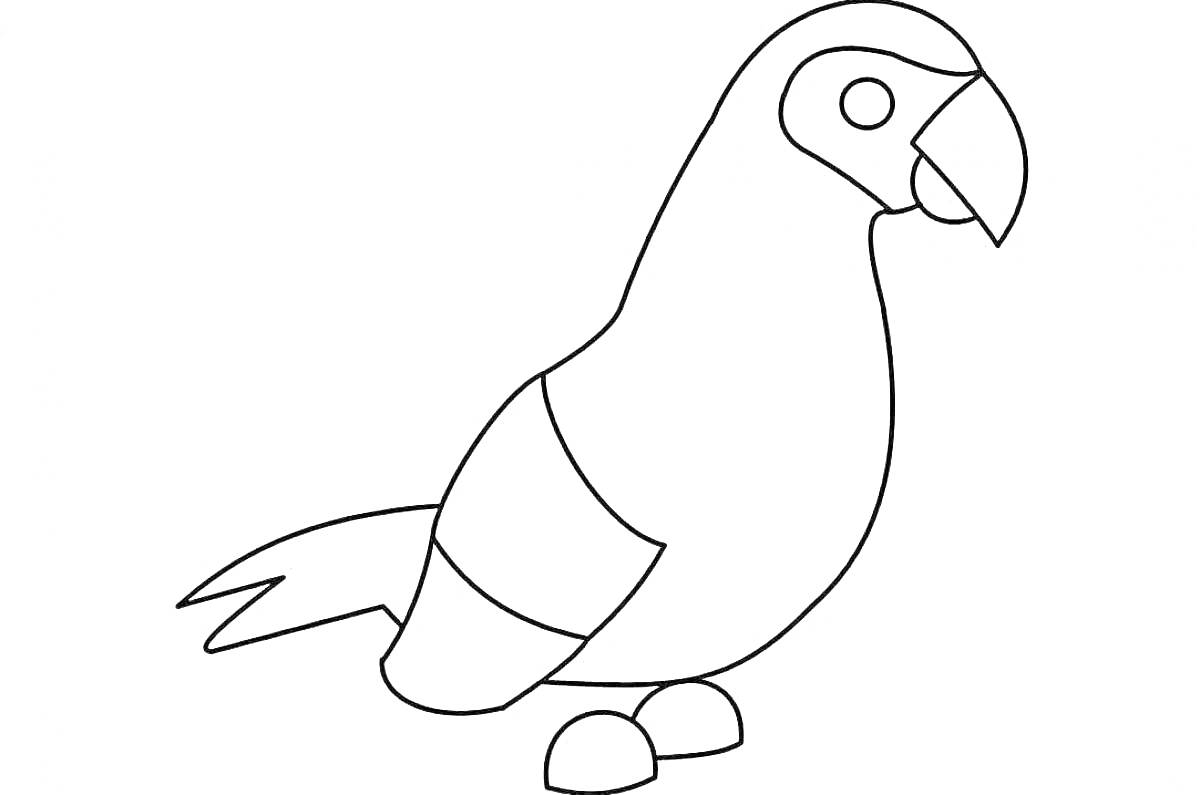 На раскраске изображено: Адопт ми, Птица, Клюв, Крылья, Хвост