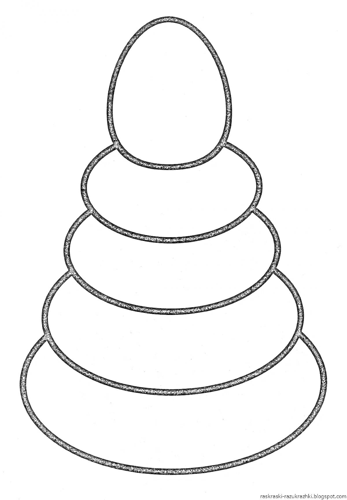 Раскраска Пирамидка для детей с пятью элементами