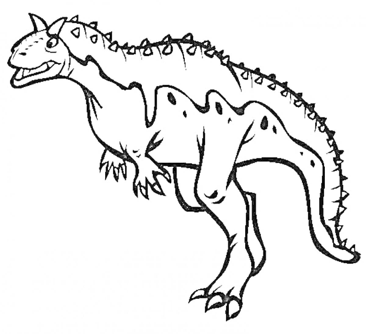 На раскраске изображено: Динозавр, Рога, Древний ящер, Рептилии, Чешуя