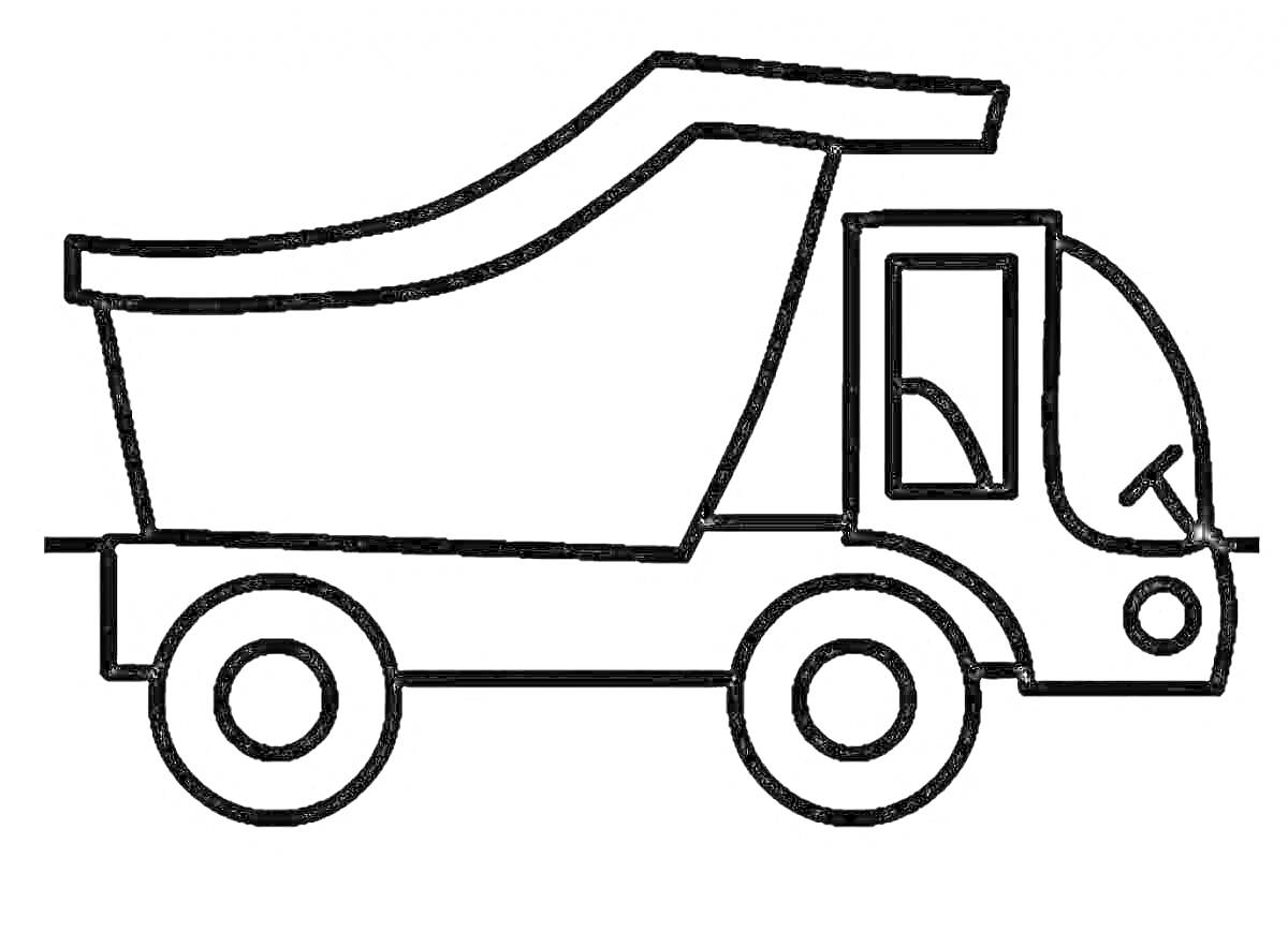 На раскраске изображено: Транспорт, Колёса, Кузов, 3 года, 4 года, Автотранспорт