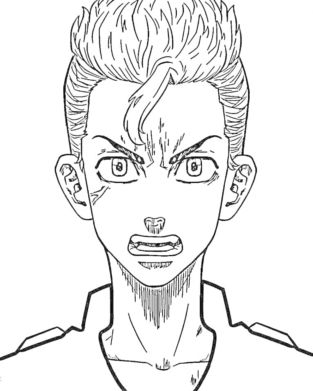 Раскраска Портрет персонажа из аниме 