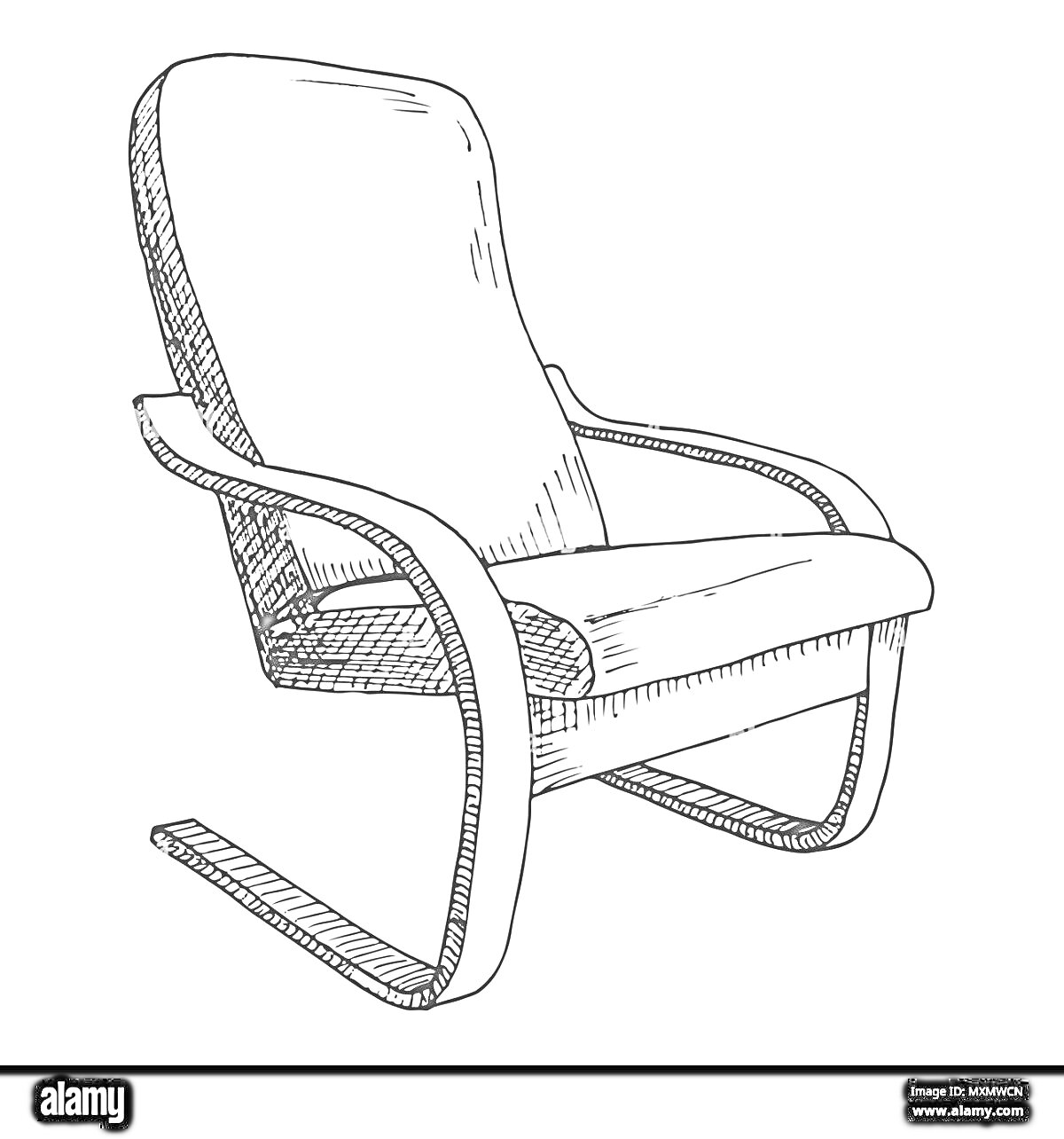 На раскраске изображено: Кресло, Мебель, Подлокотники, Спинка, Для детей, Отдых, Комфорт, Интерьер, Контурные рисунки