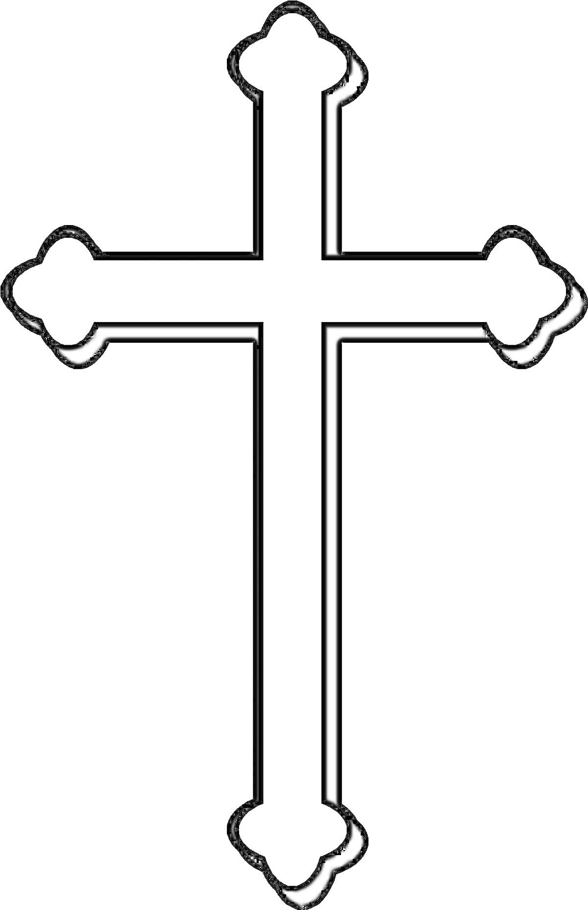 На раскраске изображено: Крест, Религия, Узоры, Контурные рисунки
