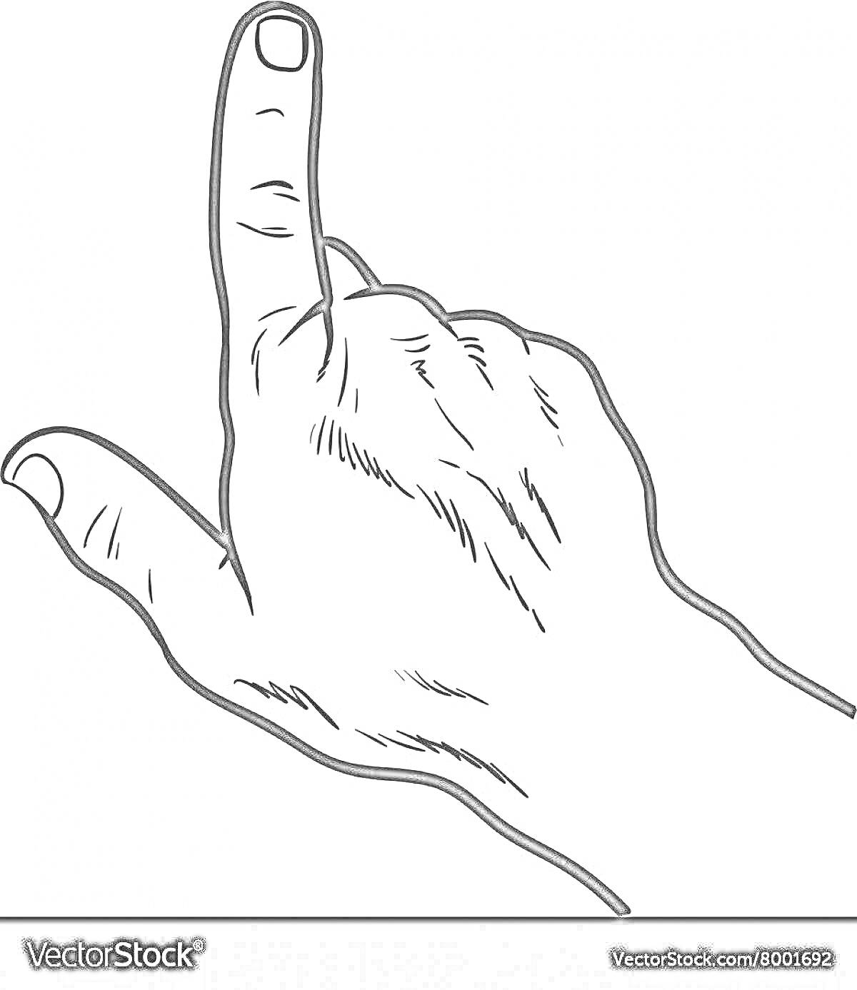 На раскраске изображено: Рука, Указательный палец