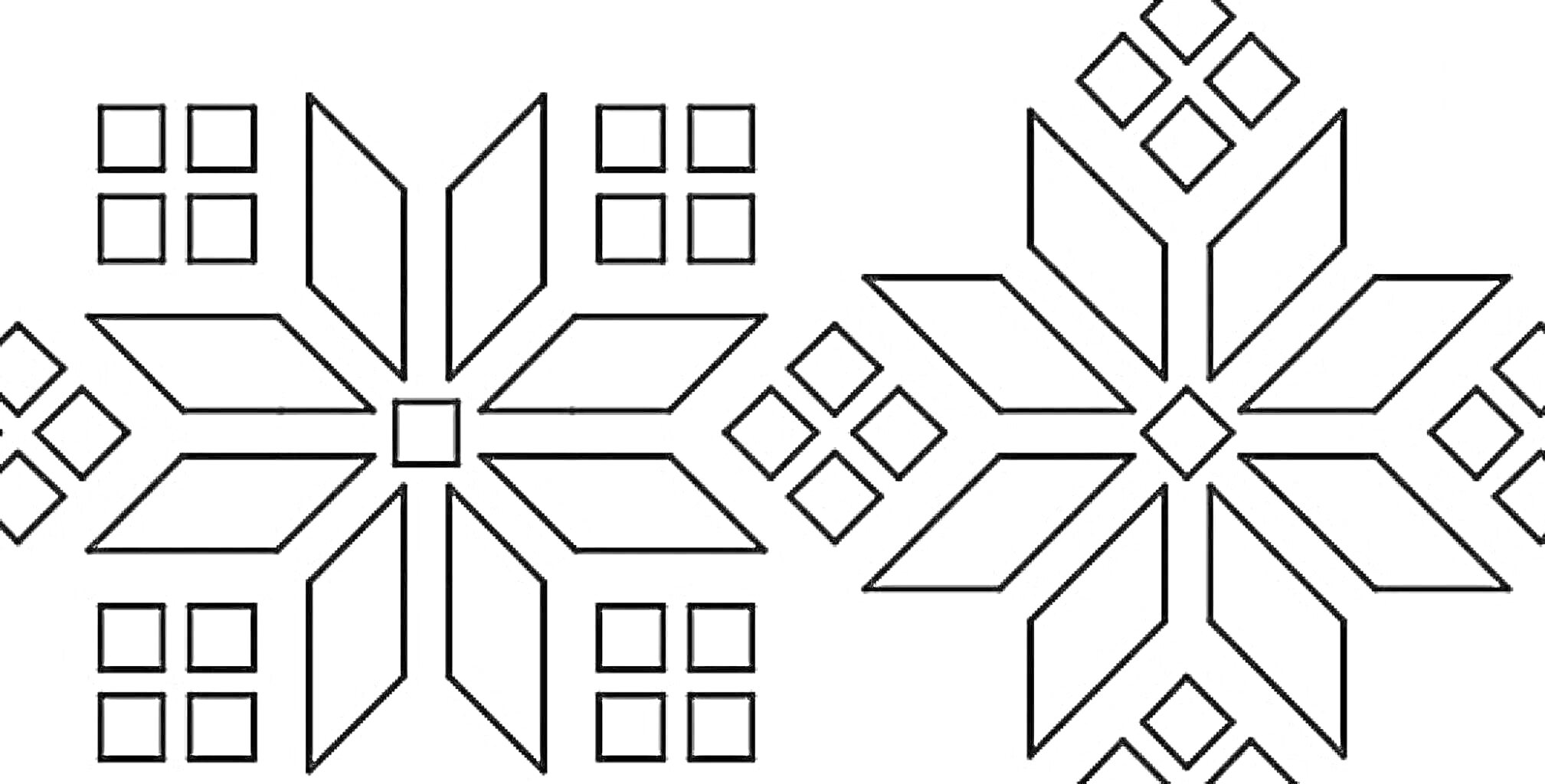 Геометрический узор с элементами восьмилучевой звезды и квадратиками
