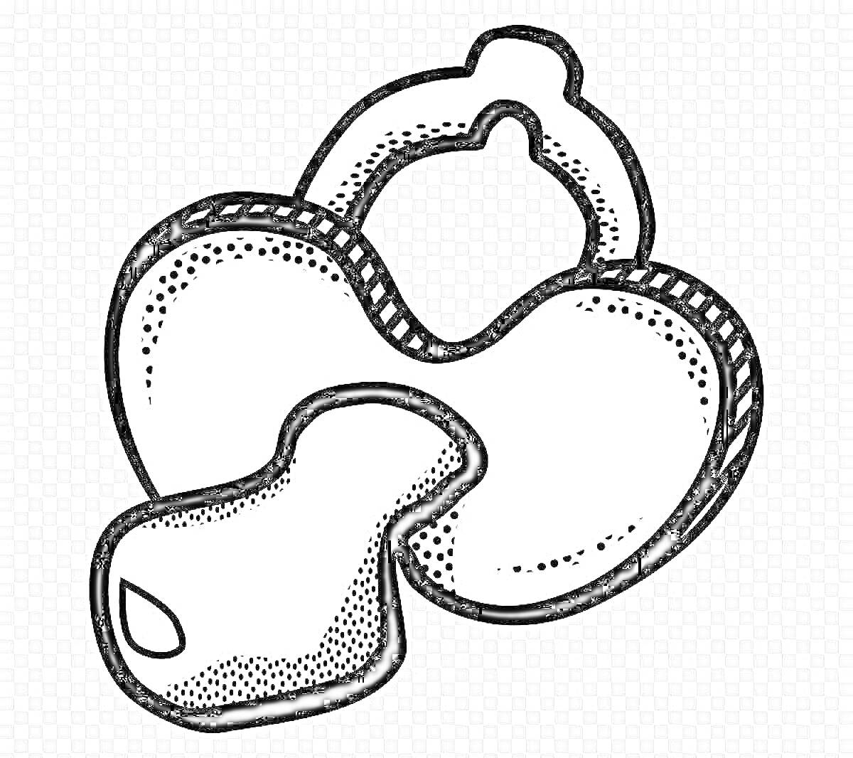 Раскраска Соска с ручкой и округлой сосковой частью