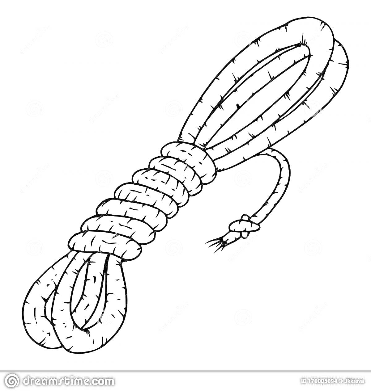 На раскраске изображено: Веревка, Узел, Иллюстрация
