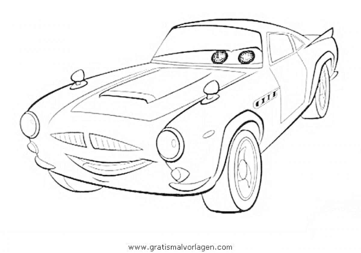 На раскраске изображено: Тачки, Анимация