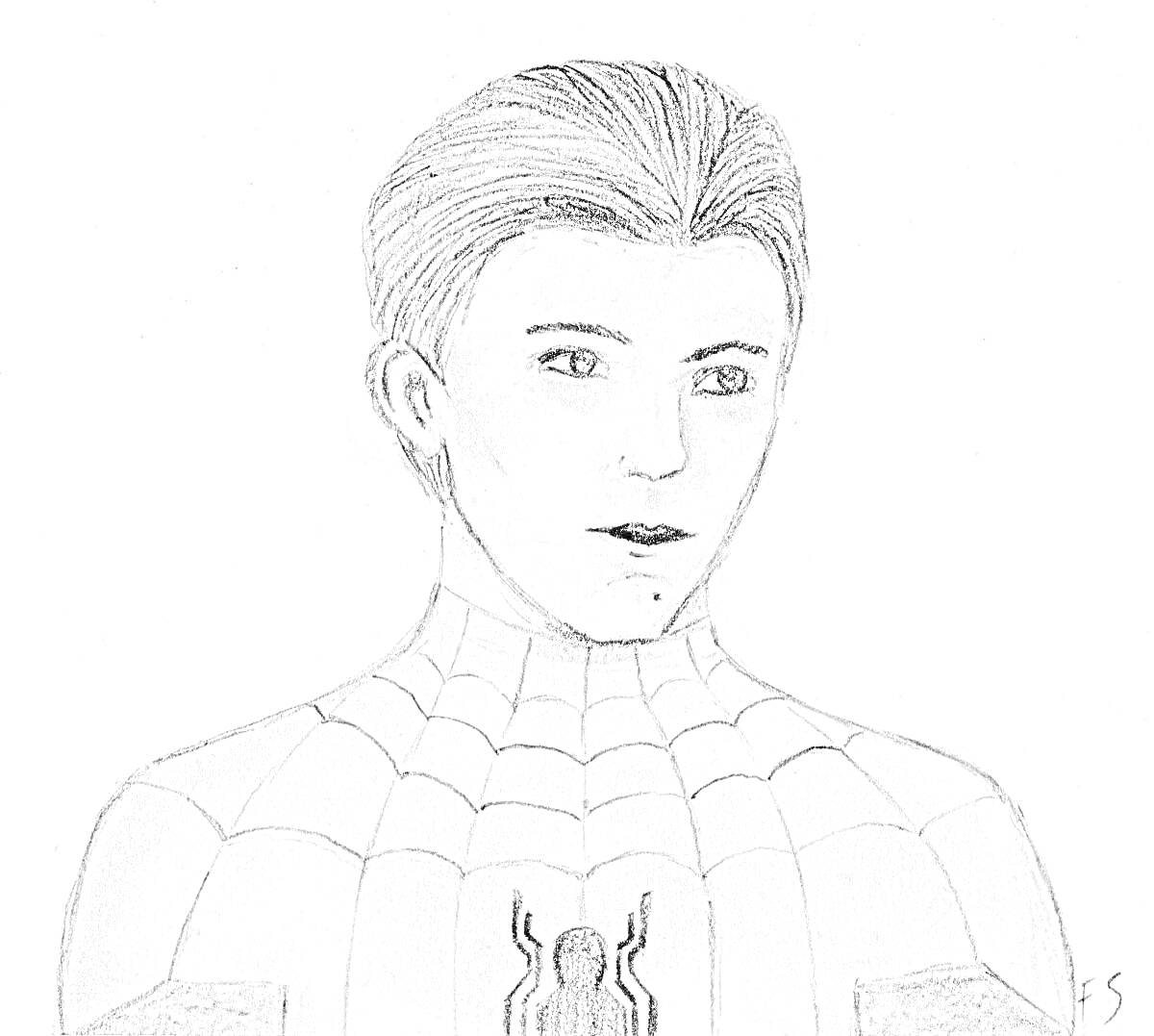 На раскраске изображено: Человек, Костюм, Паутина