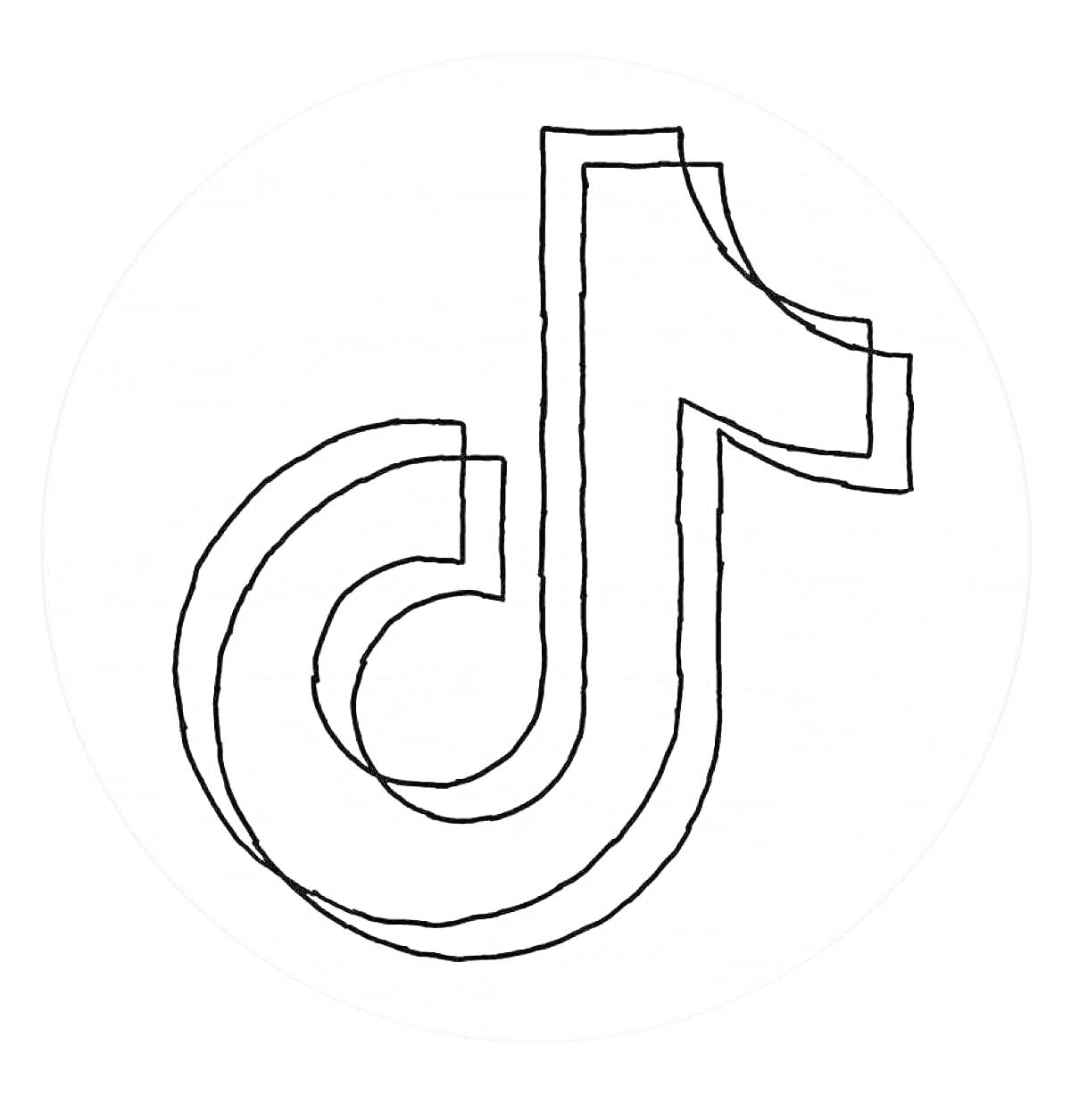 Раскраска Логотип TikTok на круглом фоне