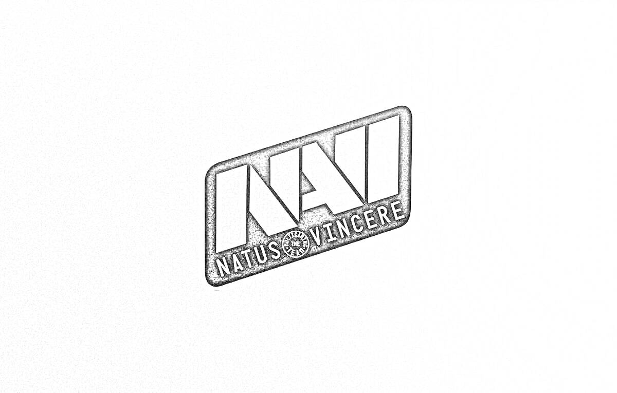 Раскраска Логотип Na'Vi с надписью 