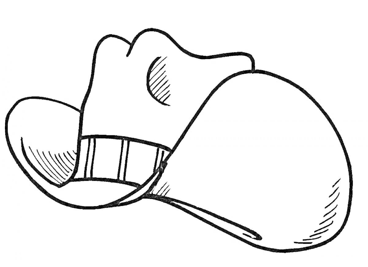 Раскраска Шляпа ковбоя с лентой и полями