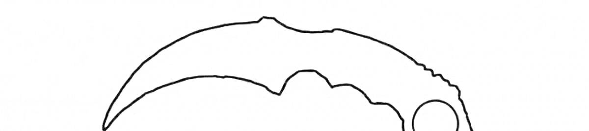Раскраска Контурный рисунок керамбит-ножа