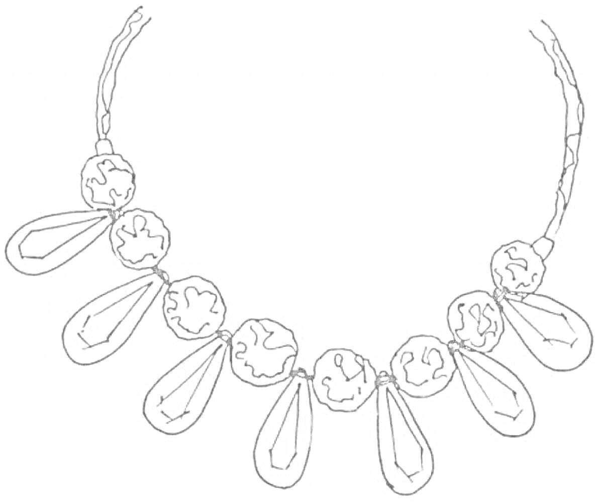 На раскраске изображено: Ожерелье, Драгоценности