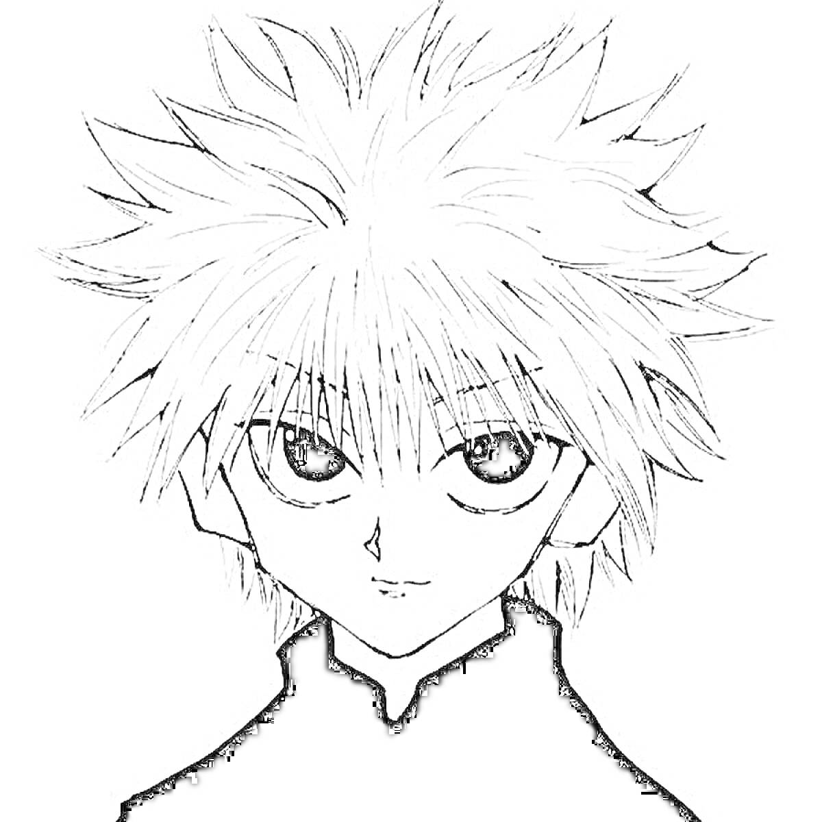На раскраске изображено: Волосы, Глаза, Одежда, Аниме, Манга