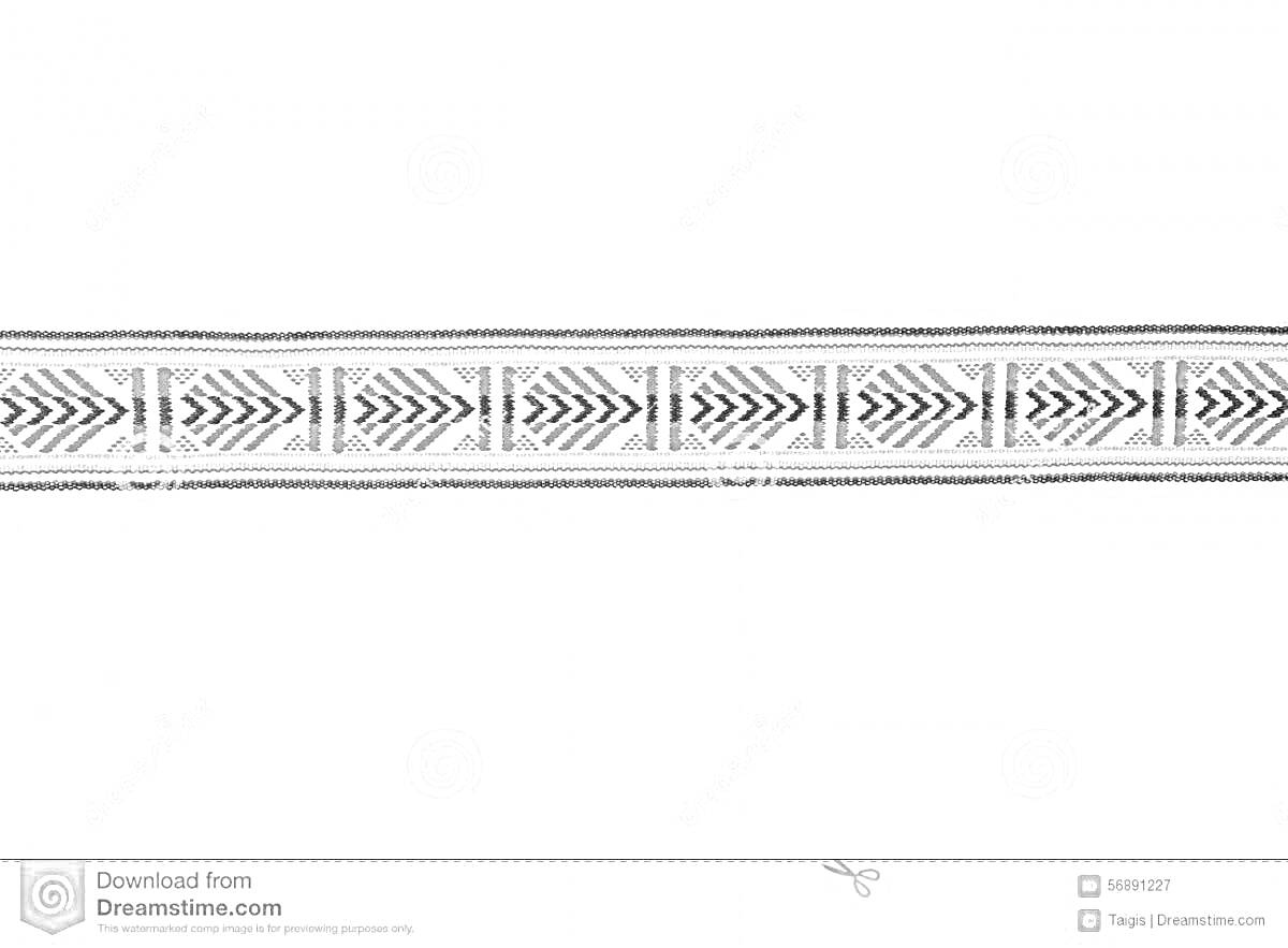 Раскраска Слуцкий пояс с узорами в виде повторяющихся геометрических фигур и стрел