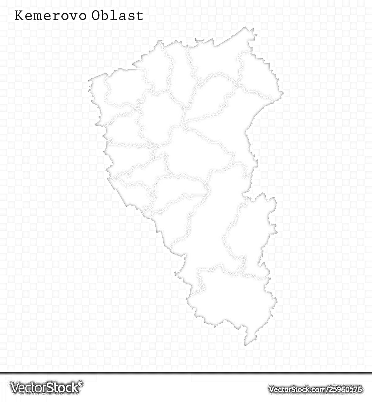 На раскраске изображено: Кемеровская область, Карта, Надпись