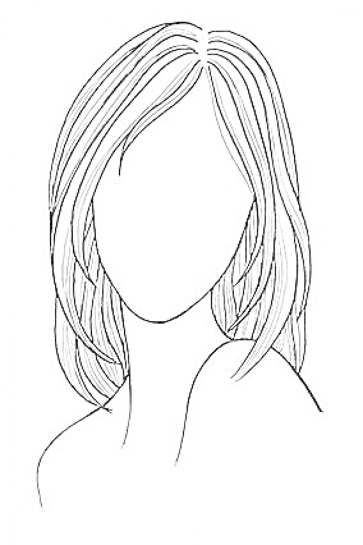 Раскраска Портрет женщины с короткими волосами без лица