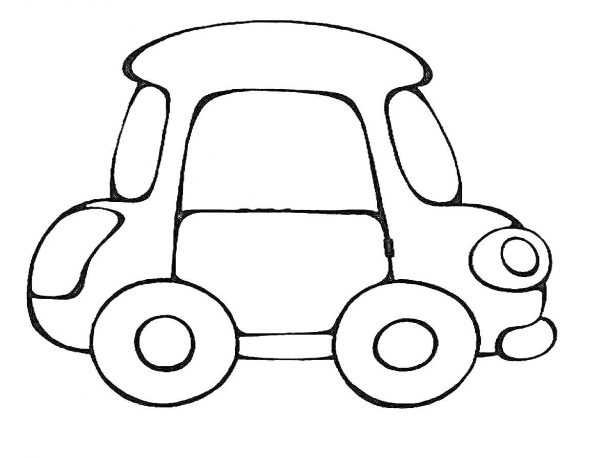 Раскраска Машинка с большими колёсами и окнами