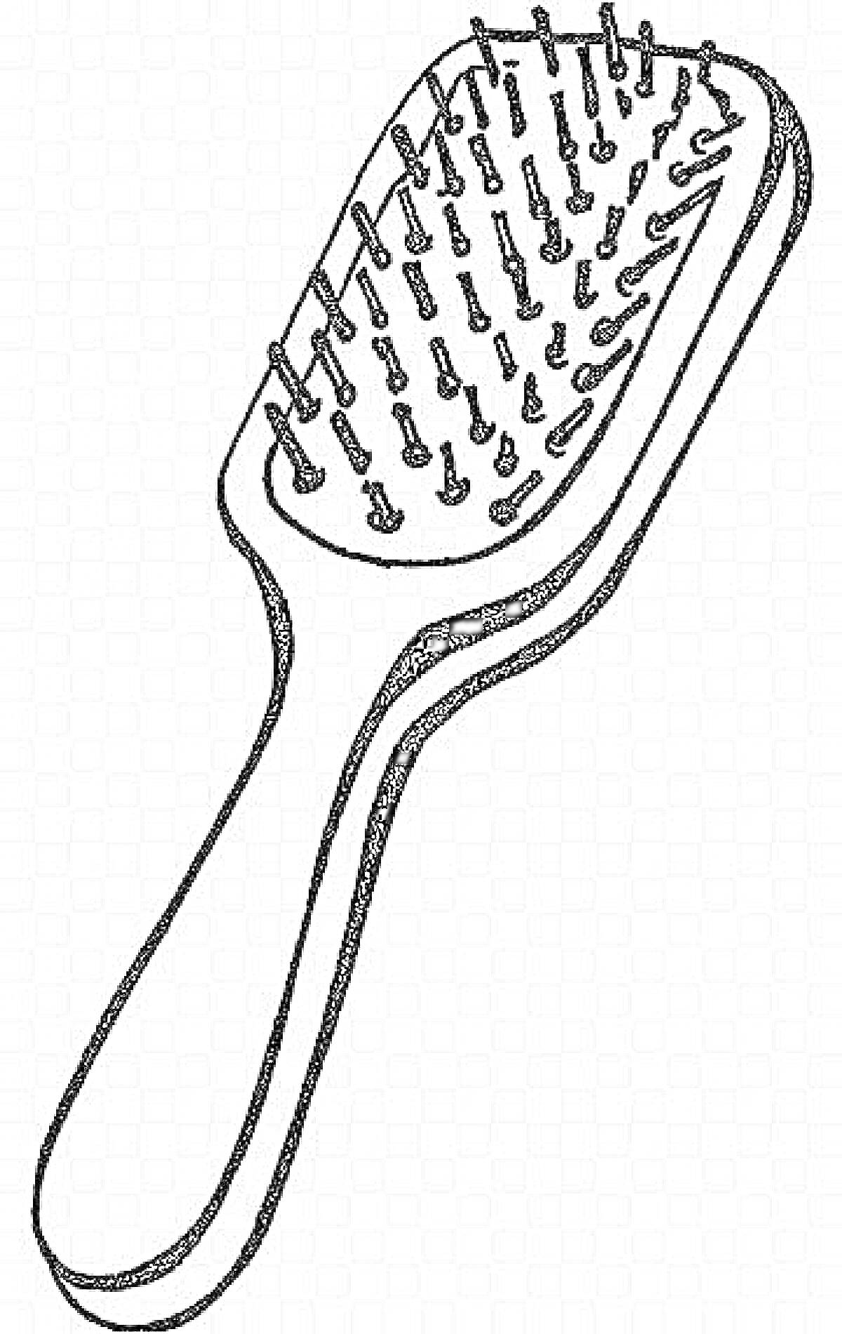На раскраске изображено: Расческа, Зубчики, Ручка