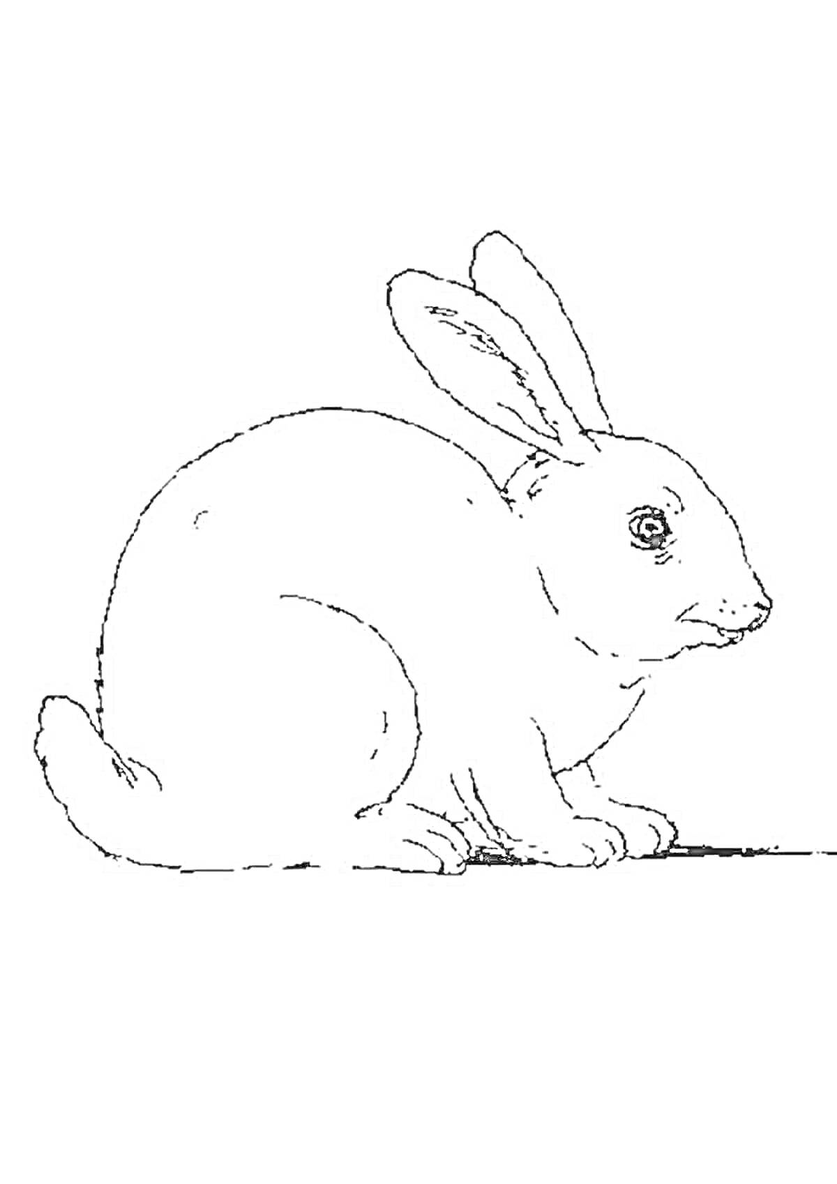 На раскраске изображено: Кролик, Уши, Для малышей