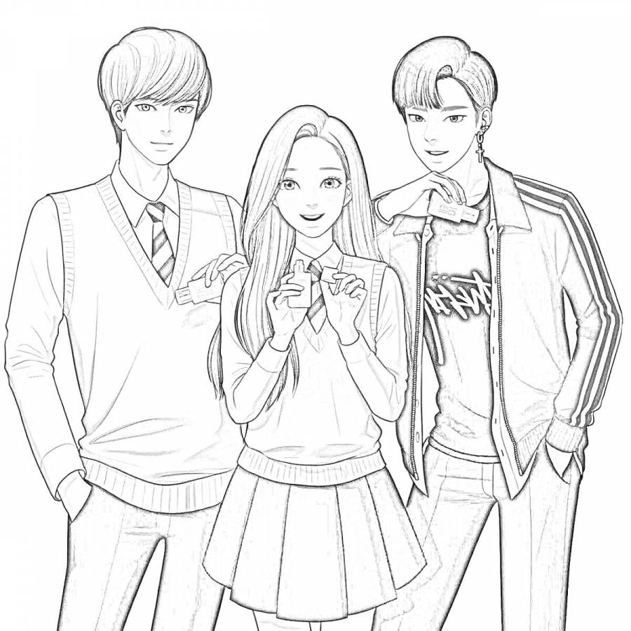 Раскраски дорама: 25 раскрасок - скачать или распечатать бесплатно