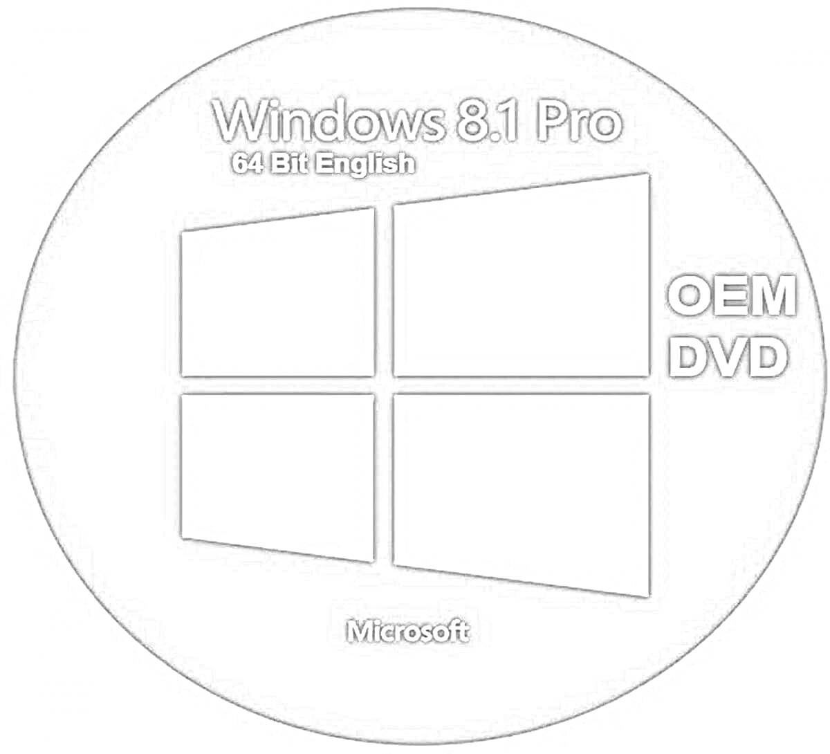 Диск Windows 8.1 Pro 64 Bit English, OEM DVD, Microsoft