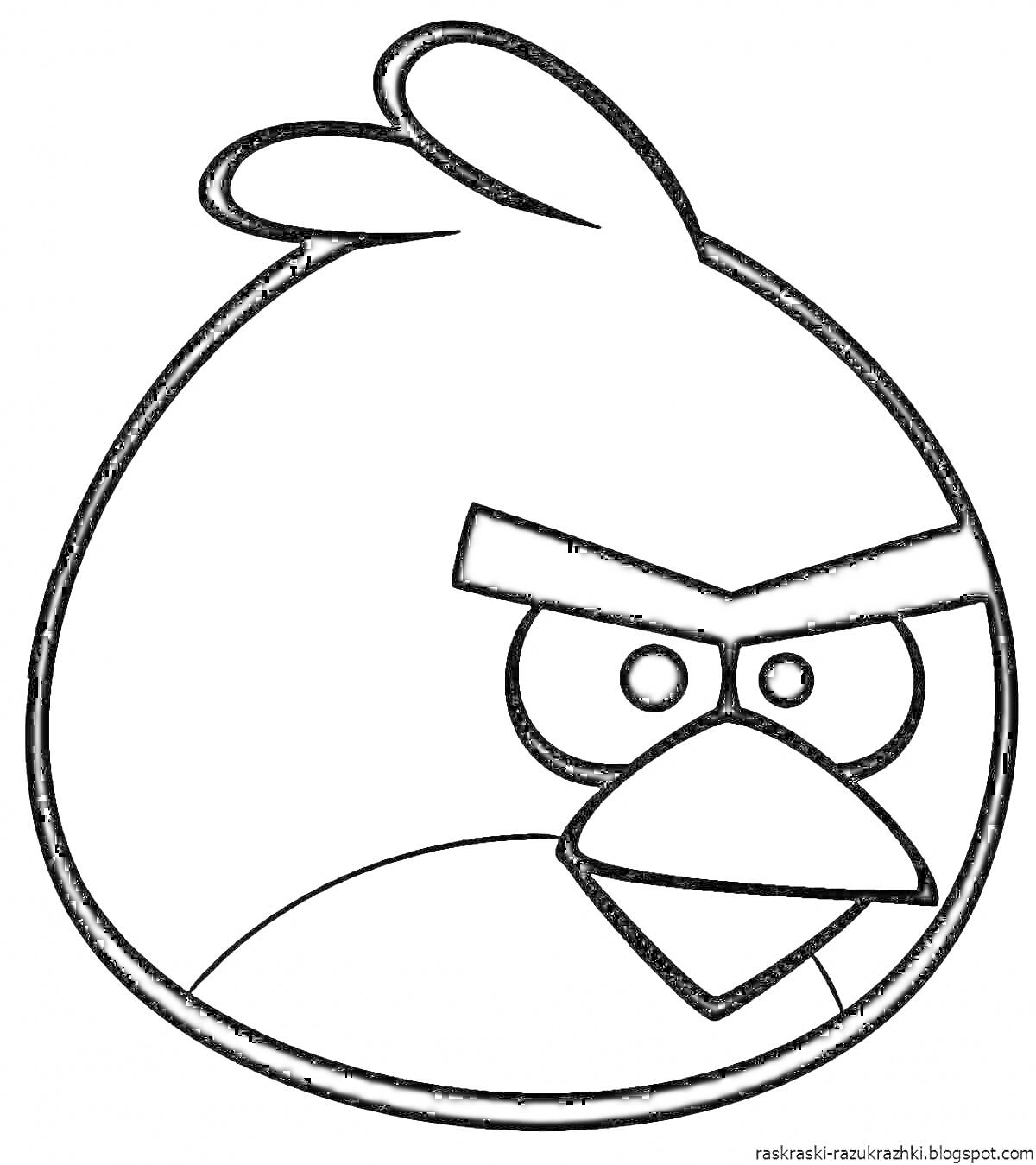 На раскраске изображено: Angry Birds, Сердитая птица, Лицо, Из мультфильмов, Клюв, Глаза, Крылья