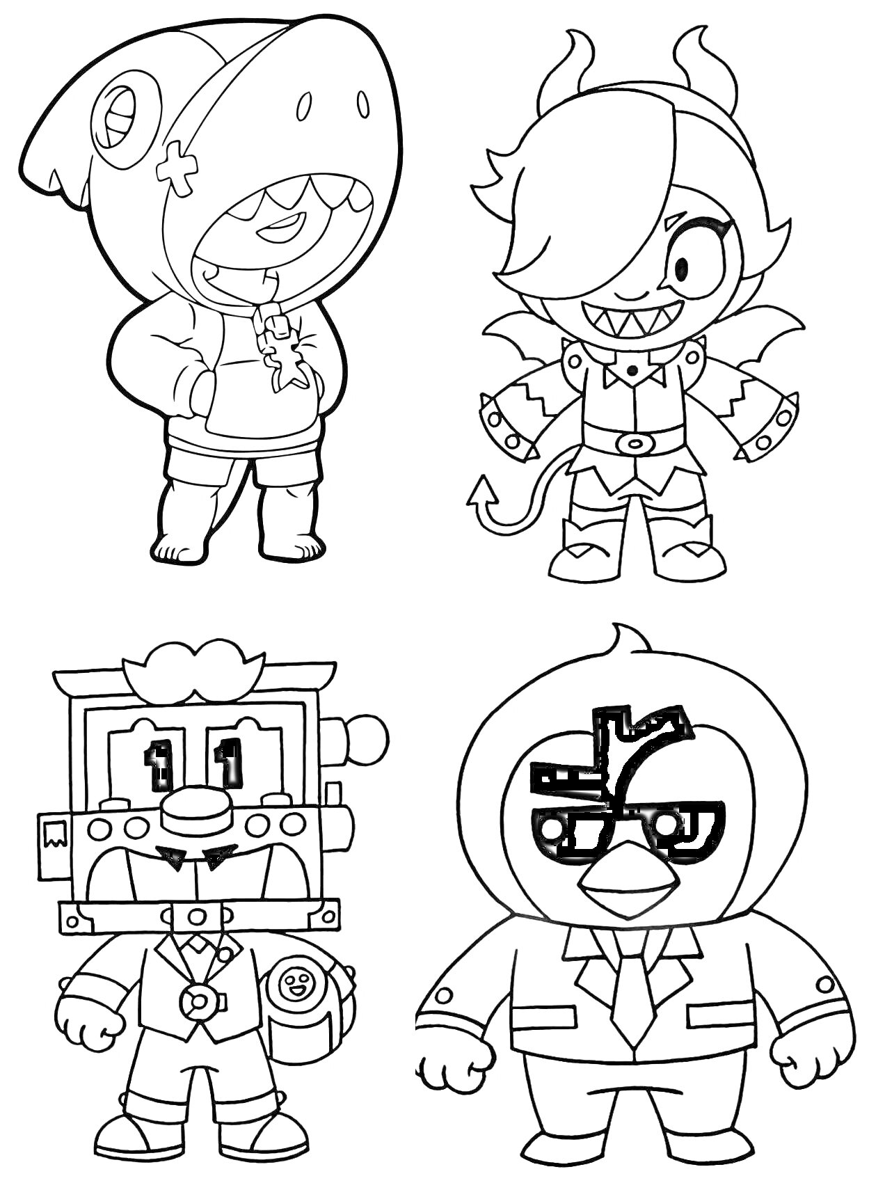 На раскраске изображено: Рога, Робот, Костюм, Галстук